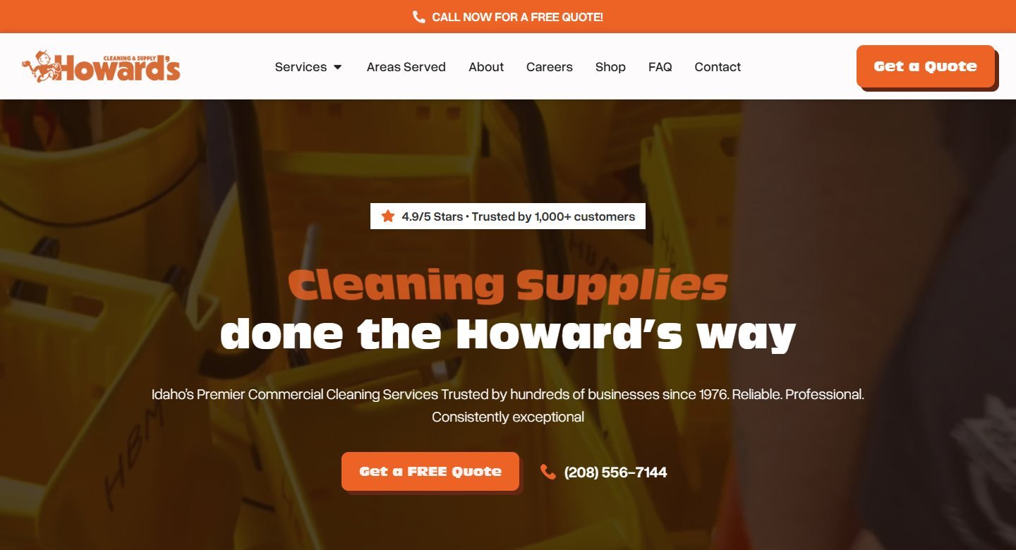 Howard's Cleaning and Supply homepage: commercial cleaning supplies in Idaho