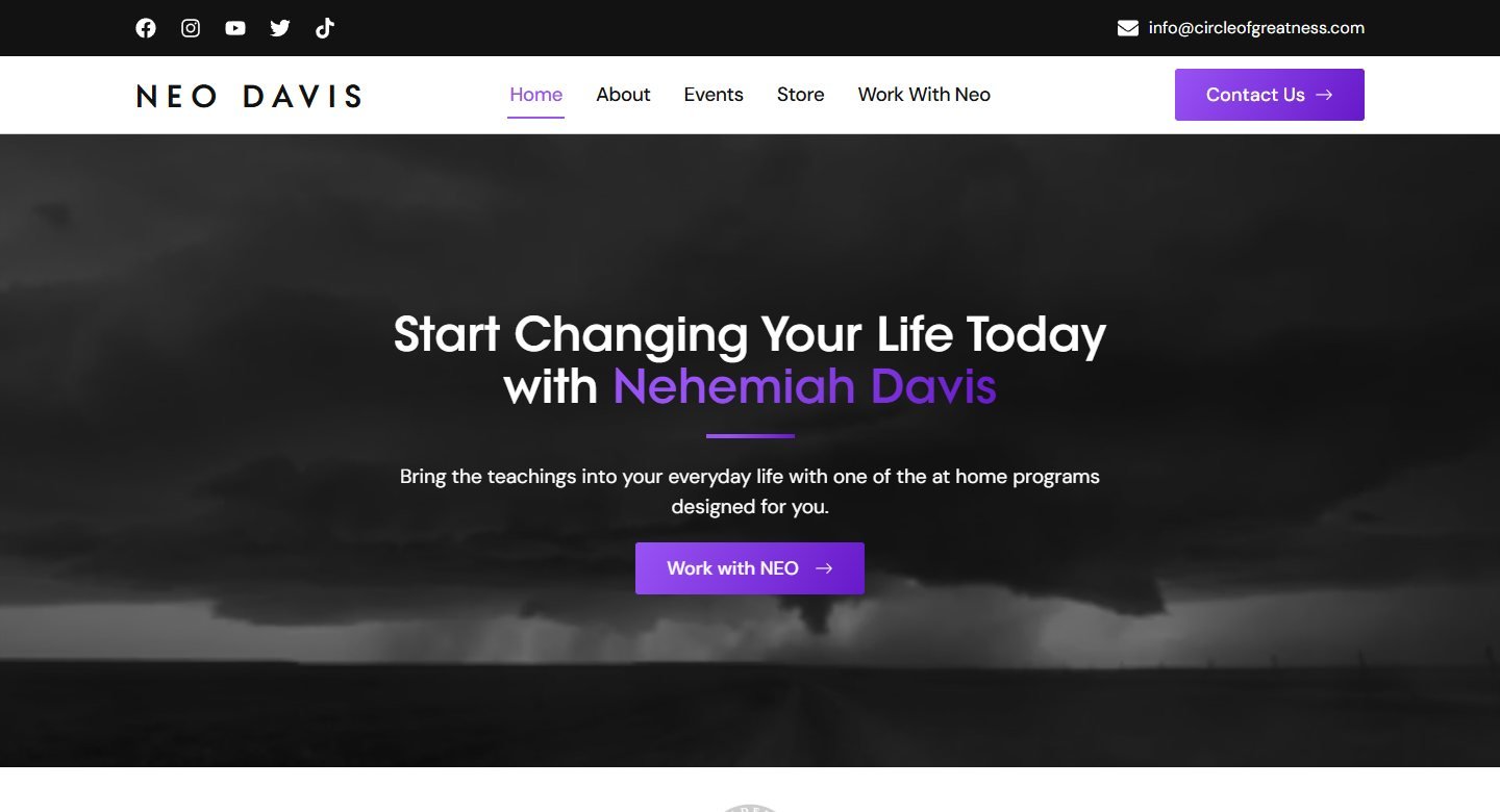 Nehemiah Davis homepage: Start changing your life today